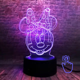 Mickey Mouse and Minnie Mouse Cartoon Figure 3D LED Night Light