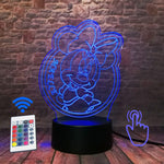 Mickey Mouse and Minnie Mouse Cartoon Figure 3D LED Night Light