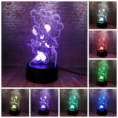 Mickey Family Minnie Mouse Anime Figure 3D LED Night Light