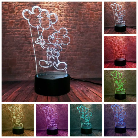 Mickey Figurines Model 3D LED Night Light