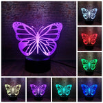 Flash Butterfly Animal Figure Model 3D LED Night Light