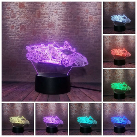 Flash Roadster Car Model 3D LED Night Light