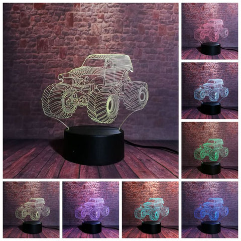 Luminous Off-Road Vehicle Model 3D LED Night Light