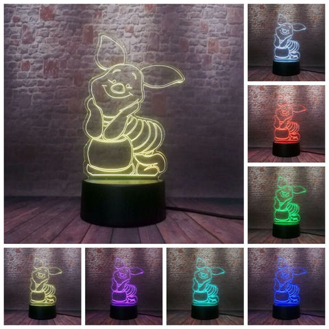 Bear Winnie Friend Piglet Anime Figure 3D LED Night Light