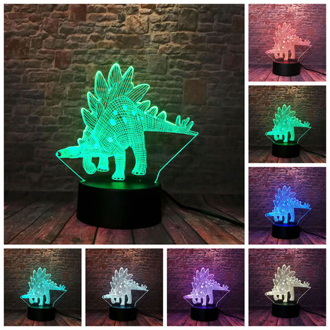 Dragon Stegosaurus Animal Model 3D LED Night Light