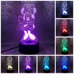 Baby Minnie Mouse Anime Figure Model 3D LED Night Light