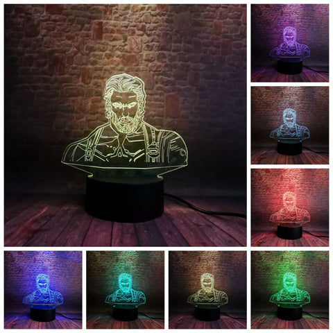 Captain America Figure 3D LED Night Light