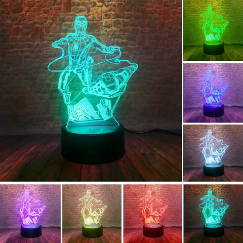 Luminous Floating Iron Man Spider-man Figure Model 3D LED Night Light