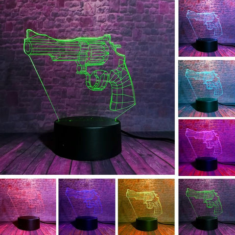 Fortnight Revolver Model 3D LED Night Light