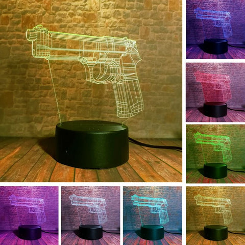 Fort night Hand Cannon Model 3D LED Night Light