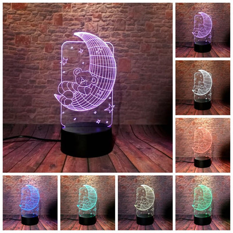 Teddy Bear Figure 3D LED Night Light