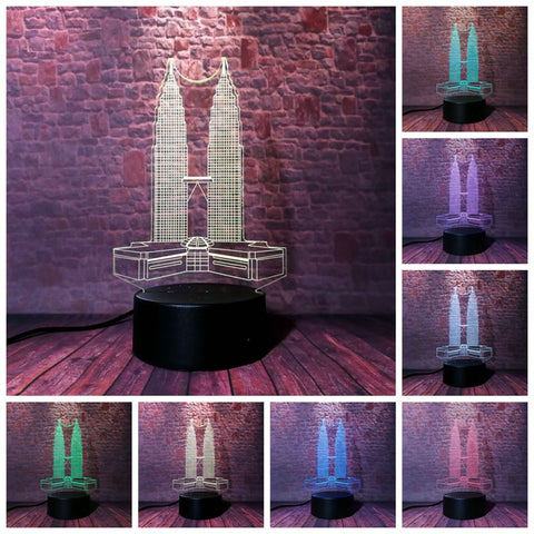 Luminous Petronas Twin Towers Model 3D LED Night Light