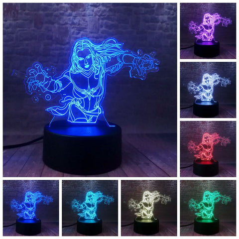 Captain Marvel Figure Model 3D LED Night Light